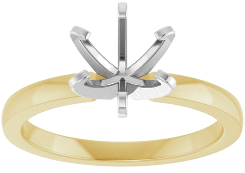 Sužadėtuvių Žiedas „Claw-Prong Solitaire“ 14k yellow/white gold Round 7mm (3)