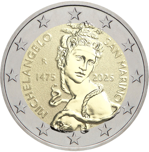 2025 San Marino Michelangelo 2 euro BU coin in card (2)