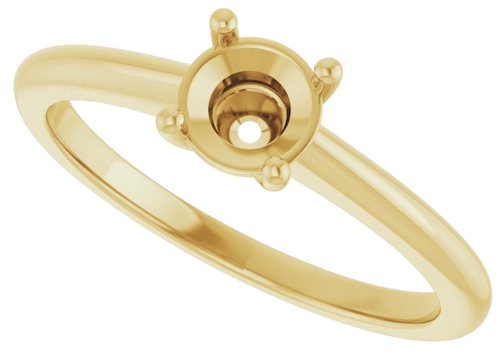 Sužadėtuvių Žiedas „Solitaire“ 585 Geltonojo Aukso Round 5.2mm (4)