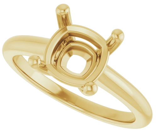 Sužadėtuvių Žiedas „V-End Prong“ 14k yellow gold Cushion 8mm (5)