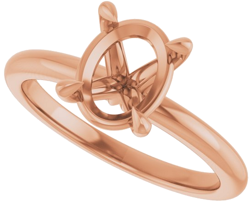 Sužadėtuvių Žiedas „Claw-Prong“ 14k rose gold Oval 9mm x 7mm (5)