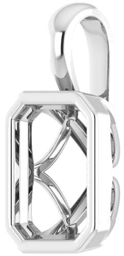 14K White 8x6 mm Emerald Pendant Mounting (2)