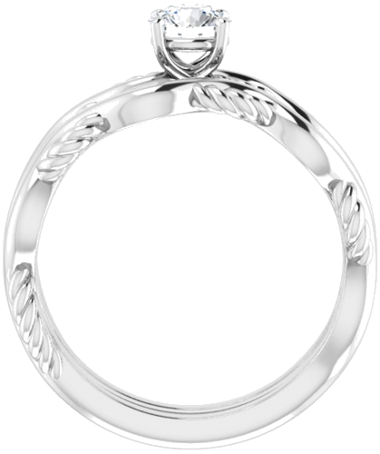 Sužadėtuvių Žiedas „Infinity-Inspired“ 585 Baltojo Aukso Round 4.8mm (7)