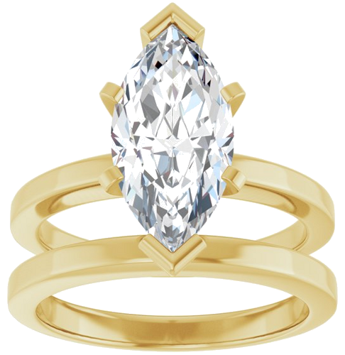 Sužadėtuvių Žiedas 14k yellow gold Marquise 14mm x 7mm (8)