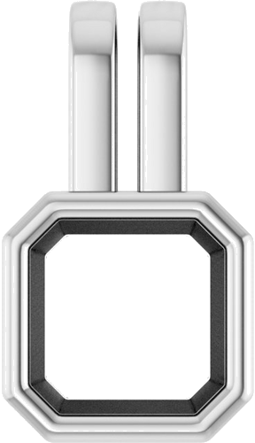 Pakabukas „Bezel-Set Solitaire“ 14k white gold Asscher 5mm (1)