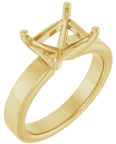 Sužadėtuvių Žiedas „Solitaire“ 585 Geltonojo Aukso Emerald 9mm x 7mm (1)