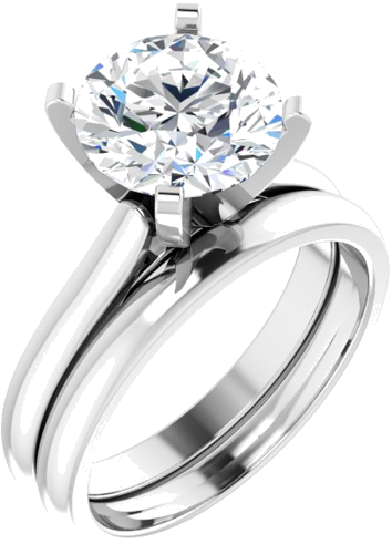 Sužadėtuvių Žiedas „Solitaire“ 14k white gold Round 9mm (5)