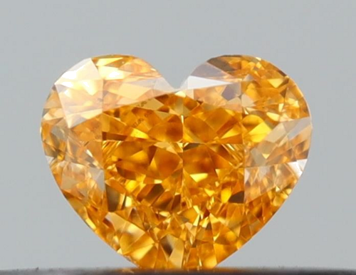 0.25 carat Fancy Intense Orange-VS1 Natūralus Heart Deimantas (1)