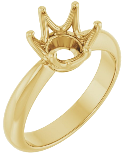 Sužadėtuvių Žiedas „Solitaire Crown-Inspired“ 14k yellow gold Round 8.2mm (1)