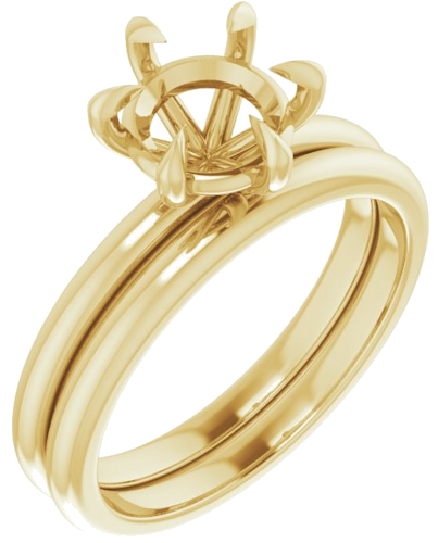 Sužadėtuvių Žiedas „Solitaire“ 585 Geltonojo Aukso Round 7.4mm (6)