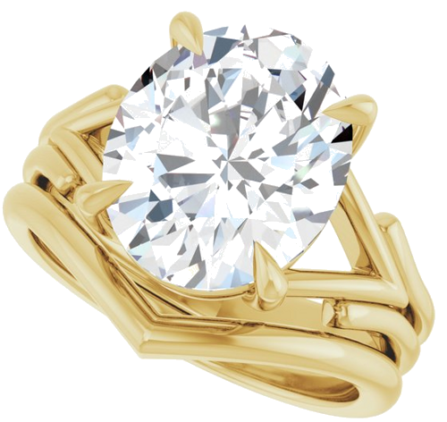 Sužadėtuvių Žiedas „Solitaire“ 750 Geltonojo Aukso Oval 12mm x 10mm (10)