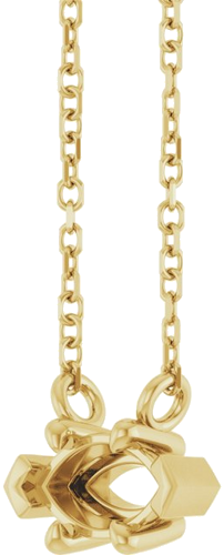 14K Yellow 7x4 mm Marquise 6-Prong V-End 18  Necklace Mounting (2)