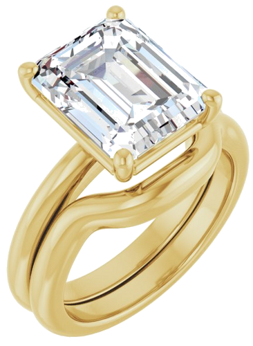 Sužadėtuvių Žiedas 14k yellow gold Emerald 11mm x 9mm (6)