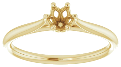 14K Yellow 4.1 mm Round Engagement Ring Mounting (3)