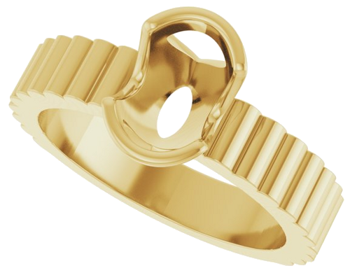 Sužadėtuvių Žiedas „Half-Bezel Solitaire“ 14k yellow gold Oval 8mm x 6mm (5)