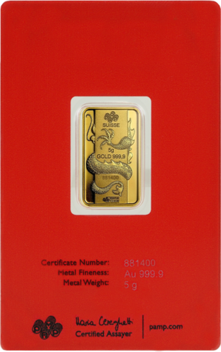 5 g Investment Gold Bar Year of the Dragon PAMP (3)
