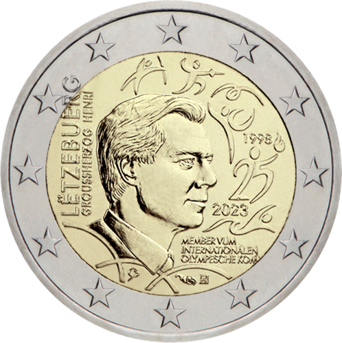 2023 Люксембург Международный олимпийский комитет монета 2 евро (1)