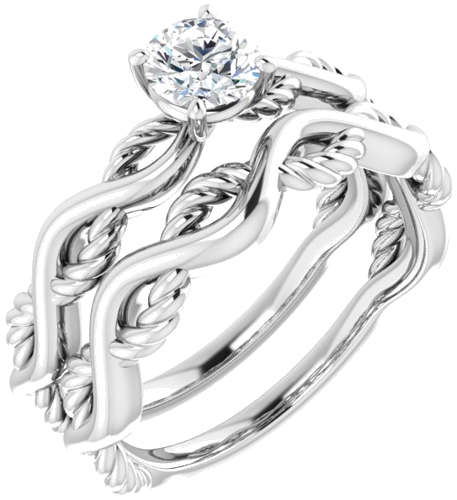 14K White  4.8 mm Round Solitaire Engagement Ring Mounting (6)