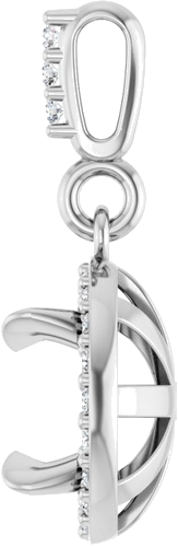 Pakabukas „Halo-Style“ 14k white gold Round 6.5mm (3)