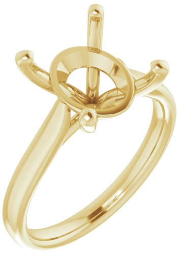 14K Yellow 12x10 mm Oval Engagement Ring Mounting (1)