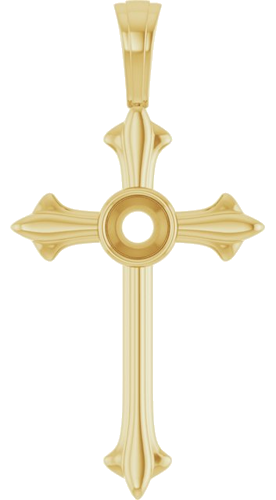 Pakabukas „Cross“ 585 Geltonojo Aukso Round 3mm (1)