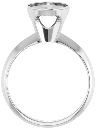 14K White 10 x 8 mm Oval Solitaire Engagement Ring Mounting (2)