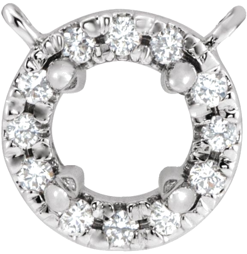 14K White 5 mm Round 1 10 CTW Diamond Semi-Set French-Set Necklace Center (1)