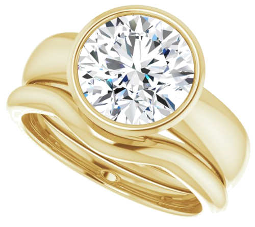 Sužadėtuvių Žiedas „Bezel-Set Solitaire“ 14k yellow gold Round 9mm (10)