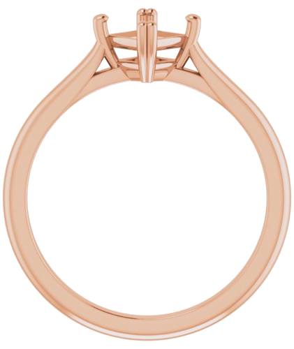 Sužadėtuvių Žiedas „Double Claw-Prong Solitaire“ 10k rose gold Square 4.5mm (2)