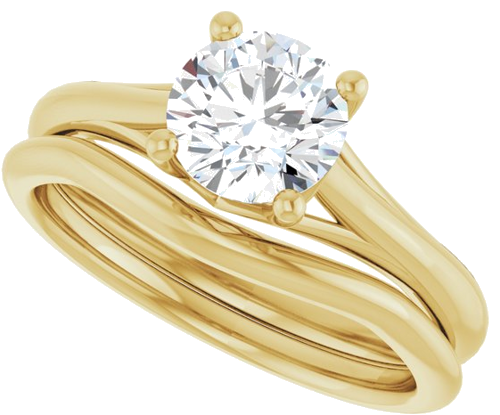 14K Yellow 6.5 mm Round Solitaire Engagement Ring Mounting (10)