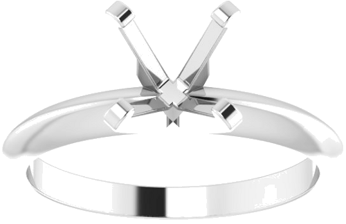 14K White 6.0-6.6 mm Round 4-Prong Solitaire Engagement Mounting (3)