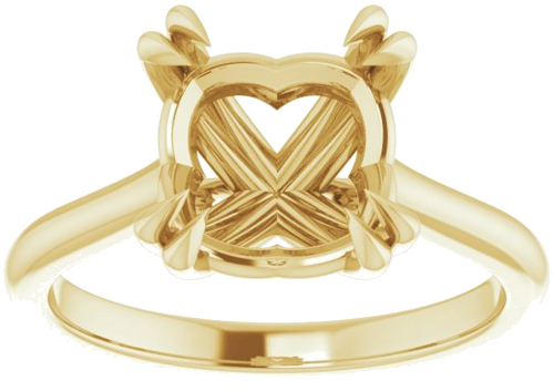 Sužadėtuvių Žiedas „Double Claw-Prong“ 14k yellow gold Cushion 9mm (3)