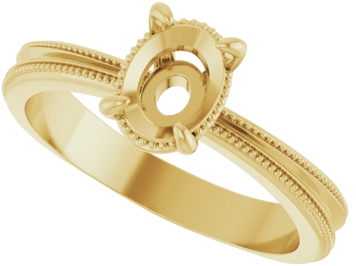 Sužadėtuvių Žiedas „Solitaire“ 585 Geltonojo Aukso Oval 8mm x 6mm (5)