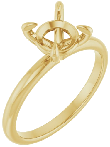 Sužadėtuvių Žiedas „Solitaire“ 10k yellow gold Round 7.4mm (1)
