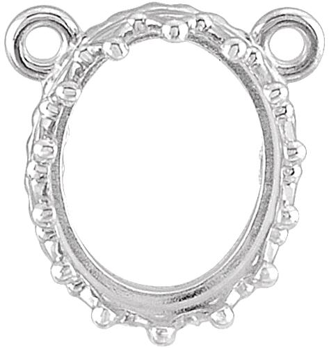 Pakabukas „Cabochon Crown“ 14k white gold Oval 7mm x 5mm (1)