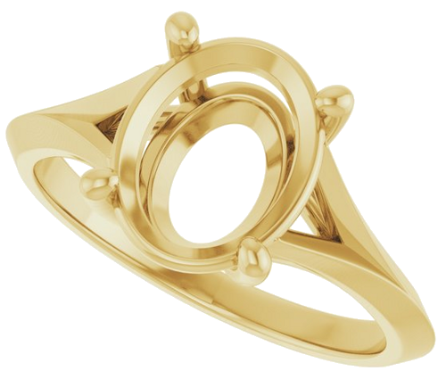 18K Yellow 10x8 mm Oval Solitaire Engagement Ring Mounting (5)