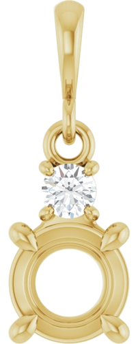Pakabukas „Accented“ 14k yellow gold Round 6mm (1)