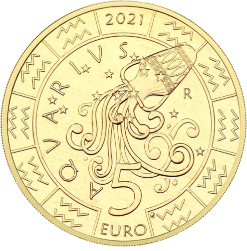 2021 San Marinas Vandenis (Zodiakas) 5 eurų moneta (1)