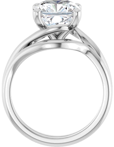 Sužadėtuvių Žiedas „Bypass“ 14k white gold Cushion 9mm (7)