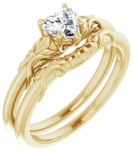 14K Yellow 5x5 mm Heart Engagement Ring Mounting (6)