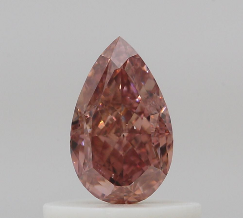 0.51 carat Fancy Brownish Orangey Pink-SI1 Natūralus Pear Deimantas (1)