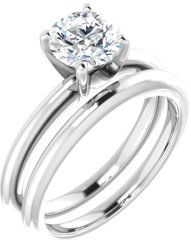 Sterling Silver  6.5 mm Round Solitaire Engagement Ring Mounting (6)