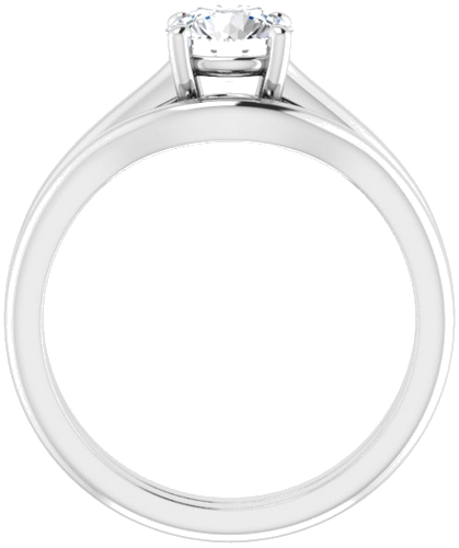 Sužadėtuvių Žiedas „V-End Prong“ 14k white gold Round 6mm (7)