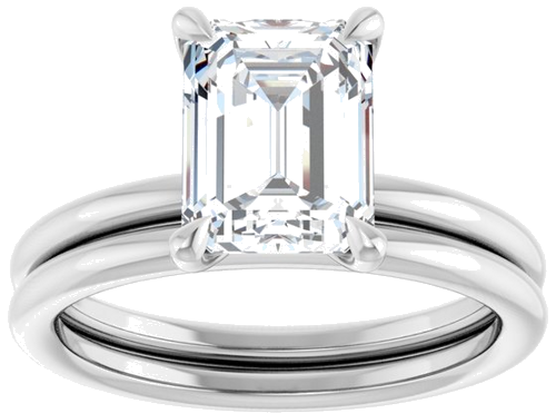 Sužadėtuvių Žiedas „Claw-Prong Solitaire“ 10k white gold Emerald 8.5mm x 6.5mm (8)