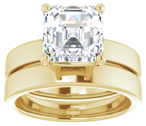 Sužadėtuvių Žiedas „Solitaire“ 14k yellow gold Asscher 8mm (8)