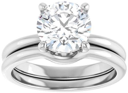 Sužadėtuvių Žiedas „Solitaire“ 585 Baltojo Aukso Round 8mm (8)
