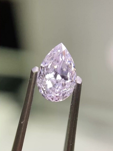0.5 carat Light  Pink-SI1 Natūralus Pear Deimantas (1)
