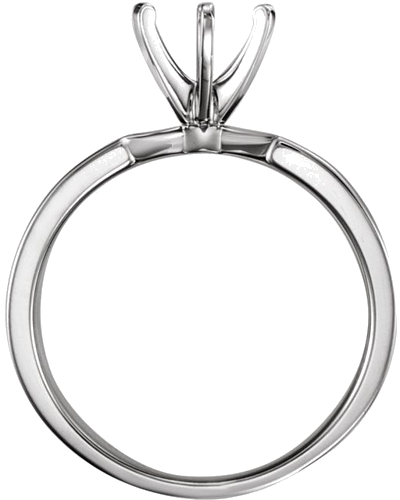 14K White 6.5 mm Round Engagement Ring Mounting (2)