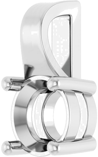 Pakabukas „Solitaire“ 417 Baltojo Aukso Round 6.5mm (2)