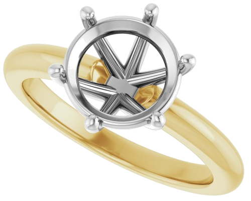 Sužadėtuvių Žiedas 14k yellow/white gold Round 8.8mm (5)